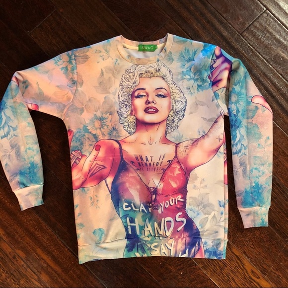 Marilyn Monroe Crazy Artistic Sweatshirt Colors 🤩 S1 - Picture 1 of 6